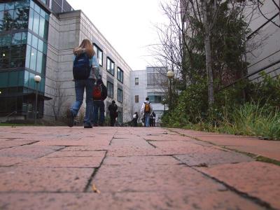 photo of students walking